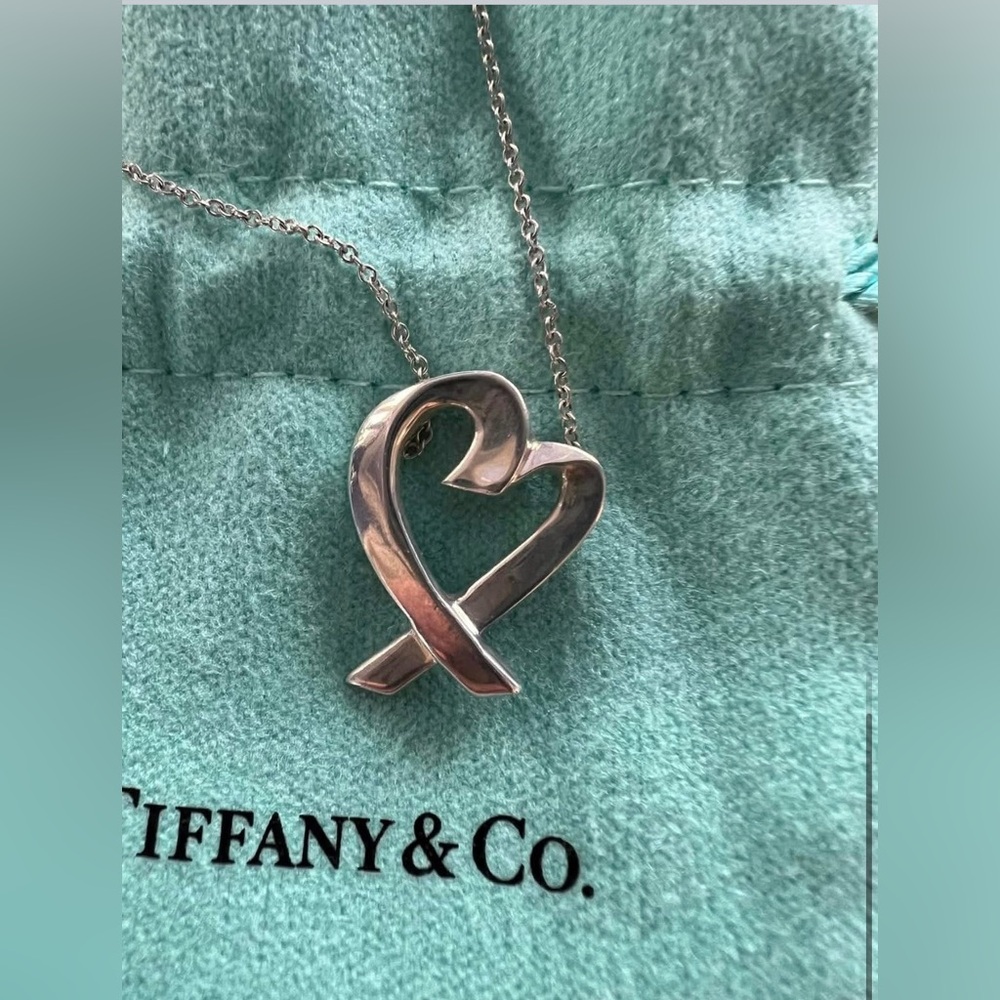 Tiffany & Co Paloma Picasso Loving Heart Sterling Silver Necklace 18” - Picture 1 of 9